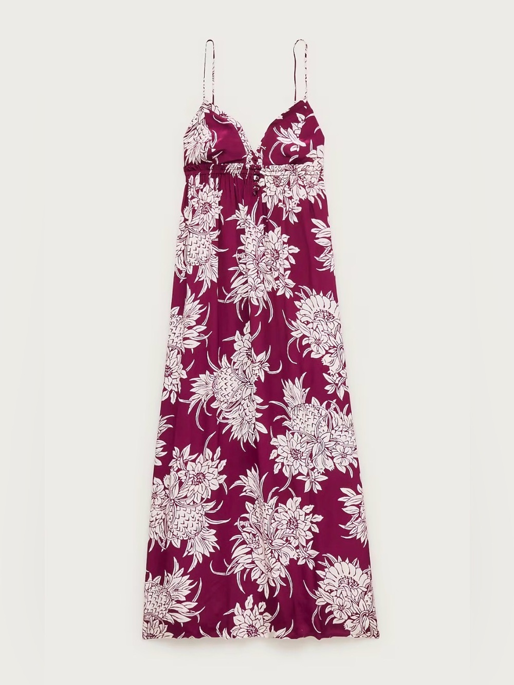 J.Crew Empire-Waist Midi Dress Pineapple Garden Crushed Crimson Medium NWOT